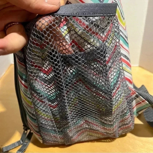 Thirty One Party Punch Backpack Sling Camera Diaper Bag One Shoulder Chevron - Picture 5 of 13